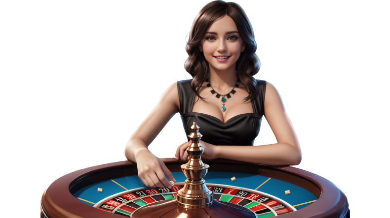 Eine Croupier am Roulette-Tisch im Boomerang Casino